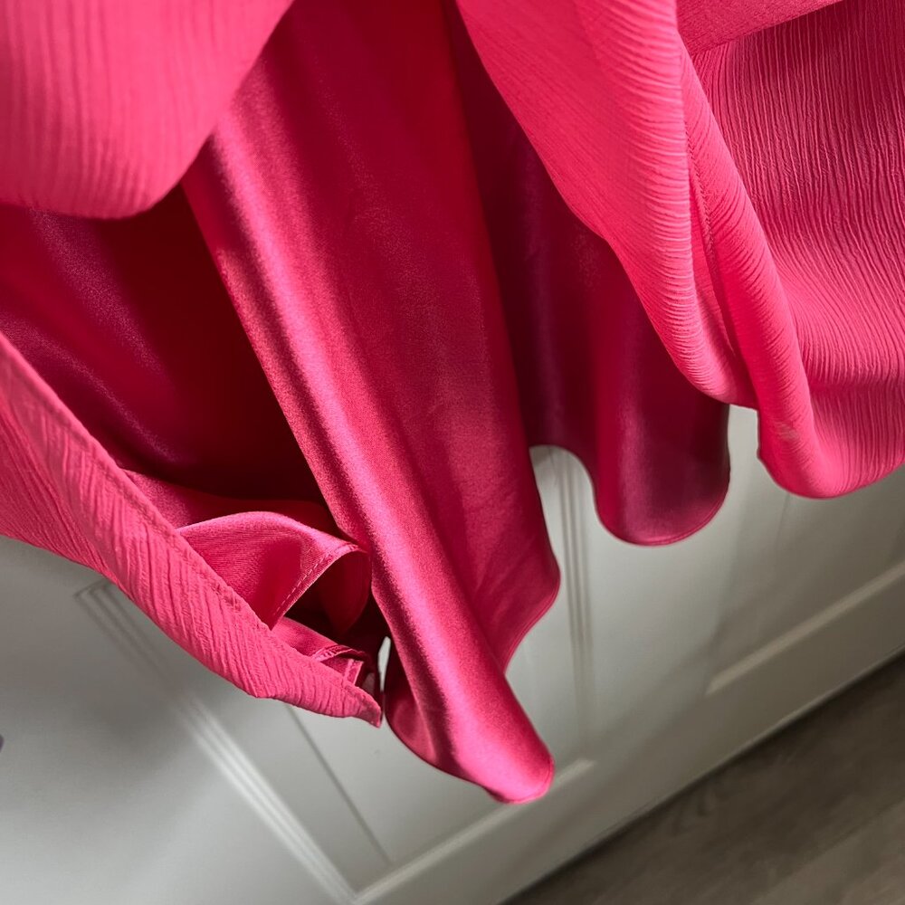 Tahari ASL Pink Empire Waist Pink Cocktail Dress Shiffon and Satin Size 12 NWT - Picture 6 of 11